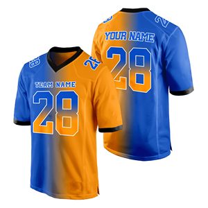 Maillot de football américain rétro pour adulte en polyester extensible avec empiècements contrastants, personnalisable, confortable, sublimation de qualité supérieure - Product Image 5