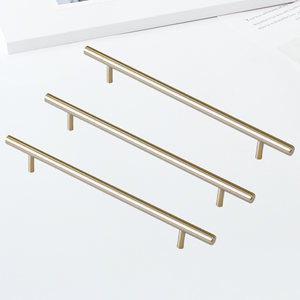 Premium Quality Zinc Alloy Cabinetry Handles Modern Minimalist <b>Bar</b> <b>Pull</b> <b>for</b> Kitchen Bathroom Wardrobe Brushed Brass Finish - Product Image 2