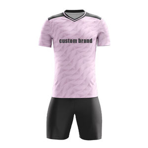 Maillot de football OEM de qualité supérieure, col rond, respirant, anti-humidité, manches courtes, polyester, impression par sublimation, personnalisable, grandes tailles - Product Image 5