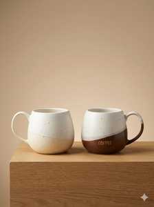 Taza de Café de Cerámica de Lujo ZamZam Industries, 300 mm de Diámetro, Pintada a Mano, Esmaltada en Dos Tonos, Ecológica, para Café y Té - Product Image 2