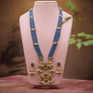 Heritage Pota Stone and Pearl <b>Long</b> <b>Necklace</b> Set 10575480DBL-Elegant and Stylish Pearl <b>Necklaces</b> - Product Image 3