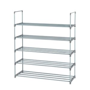 Scarpiera a 5 livelli grigia, scaffale salvaspazio per camera da letto, ingresso, corridoio, armadio - Design semplice per uso domestico - Product Image 4