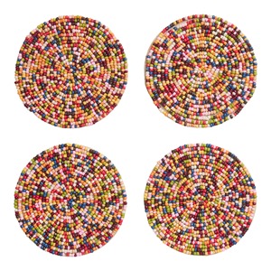 Premium Handmade Rainbow Beaded <b>Placemat</b> <b>Round</b> Table Mat Colorful Dining Decor For Home And Events Color Burst Beaded <b>Placemat</b> - Product Image 3