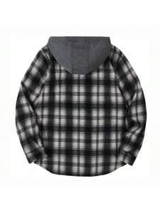Wholesale ARTIZ INTERNATIONAL Letterman <b>Flannel</b> <b>Jacket</b> Durable Windproof Eco-Friendly Hooded Nylon/Cotton Front Logo <b>Men's</b> - Product Image 6