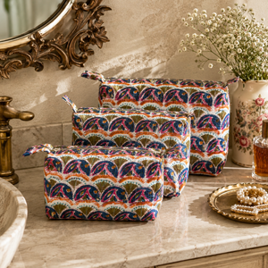 Ensemble de 3 pochettes de voyage imperméables de qualité supérieure, sacs organisateurs en coton matelassé pour cosmétiques, bijoux, accessoires, pour les voyages et les cadeaux - Product Image 5