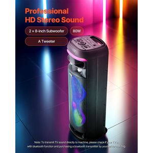 เครื่องคาราโอเกะบลูทูธแบบพกพาสำหรับผู้ใหญ่จอ8นิ้วพร้อมไมโครโฟนไร้สาย2ตัว - Product Image 2