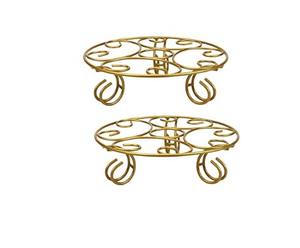 Support de pot pour jardin, support de pot antirouille pour balcon extérieur, support de pot de fleurs pour balcon, support de pot pour intérieur/extérieur en fer - Product Image 2