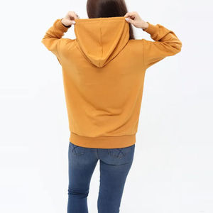 เสื้อสเวตเชิ้ตมีฮู้ดแบบซิปสำหรับผู้หญิง สีพื้น แขนยาว ผ้าฝ้ายถัก เสื้อลำลองสำหรับฤดูใบไม้ร่วง - Product Image 4