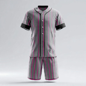 OEM Striped <b>Line</b> Baseball Uniform Sets Men Women Short Sleeve Jersey Baseball <b>Pants</b> Sets Unisex - Product Image 6