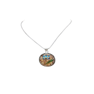 Superior Quality Silver Electroplated Lotus pond Pendant Pencil Shape Natural <b>Crystal</b> Clear Semi-Precious Stone Durable Engravin - Product Image 1