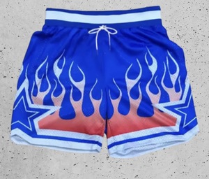 Custom Men's <b>Woolen</b> Bermuda Mid Basketball Shorts Red Yellow Letter Print Front Logo Anti-Wrinkle Athletic Training Drawstring - Product Image 5