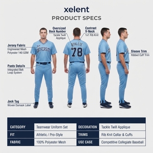 Jersey de Béisbol Personalizado para Hombre, Cuello en V, Estilo Retro de los 80, Tejido Doble de Malla, Estilo NCAA, Fabricante OEM - Product Image 5