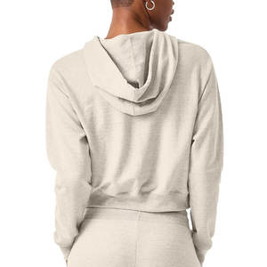 Sudadera Corta con Capucha de Color Liso Personalizada al por Mayor para Mujer, Top Corto con Capucha Fino para Otoño para Chicas, Sudadera Corta con Capucha para Mujer - Product Image 5