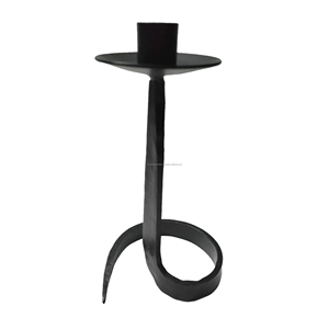 Candelabros grandes de hierro forjado antiguo, candelabros de hierro, Juego de 2 bases de trípode para decoración del hogar, bodas y fiestas - Product Image 4