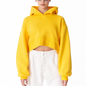 Sweat-shirt court à capuche pour femme avec logo imprimé sur le devant, en coton doux, idéal pour l'hiver et le style décontracté streetwear - Product Image 1
