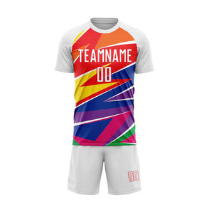 2026 New Dynamic Multi Color Custom Soccer Uniform Set High Quality Polyester Fabric Round <b>Neck</b> Pullover Team Jersey And Shorts - Product Image 2