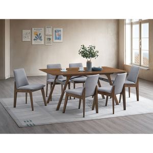 Set da Pranzo Kaela con Finitura Noce, Elegante Combinazione di Tavolo e Sedie - Product Image 1
