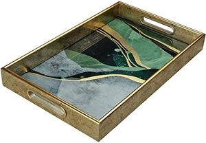 Plateau en résine classique fait main, biodégradable, écologique et durable, idéal pour la décoration intérieure et l'organisation de la coiffeuse ou du bureau. - Product Image 2