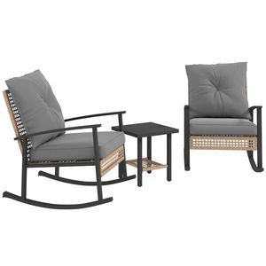 Sedie a Dondolo in Rattan, Eleganti Mobili da Giardino per Comfort e Relax all'Aperto - Product Image 2