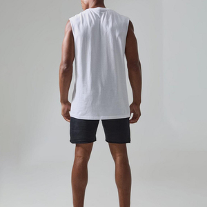 Camiseta sin Mangas de Algodón Blanco para Hombre, Diseño Premium, Cuello Redondo, Estilo Casual Tejido - Product Image 6