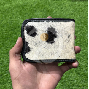 High Quality Genuine Cowhide Hair <b>Wallet</b> Mens <b>Compact</b> Leather Money Holder Handmade Rustic Premium Style - Product Image 1
