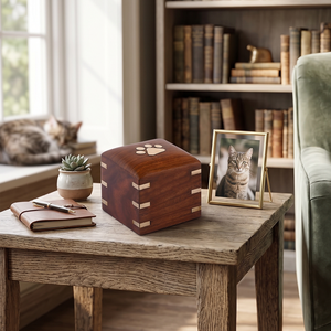 Falah International Wholesale Wooden Pet Cremation Urn <b>Dog</b> Cat Memorial Urn for <b>Ashes</b> Handmade Wood Pet Urn Keepsake Funeral Urn - Product Image 6