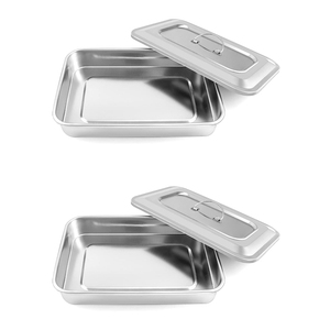Plateau pour instruments médicaux en acier inoxydable de qualité chirurgicale avec couvercle, certifié CE, pour utilisation en salle d'opération, boîte de rangement - Product Image 1