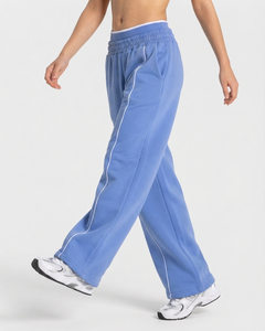 Pantalones Deportivos Casuales para Niño, Diseño Personalizado en Azul Azulado con Líneas en Contraste, Talla Grande, Felpa Premium - Product Image 4