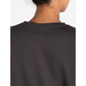 Camiseta de yoga y fitness de algodón 100% de manga corta y cuello redondo para mujer, color gris oscuro, estilo casual, venta al por mayor - Product Image 3