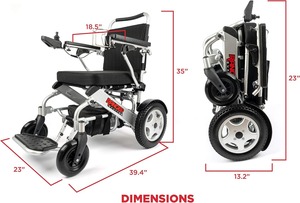 Fauteuil roulant électrique pliable léger Quattro Ultra 600W, résistant aux intempéries, plus robuste - Product Image 3