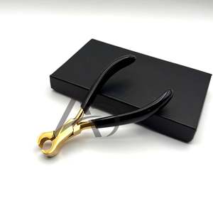 Pince à couper les extensions de cheveux Black Gold Bond Cutter en acier inoxydable, pince à fusion pour l'élimination des extensions, instrument de beauté - Product Image 2