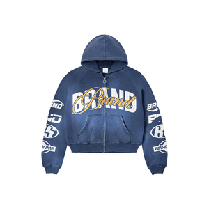 Sudadera con Capucha Boxy de 350 GSM, Bordada, con Mangas Largas, Bolsillo Frontal, 100% Algodón Felpa, Transpirable, Estilo Invernal para Hombre - Product Image 1