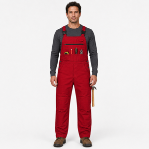 Salopette de travail industrielle en sergé de coton pour hommes, durable, multi-poches, genoux renforcés, porte-marteau, logo personnalisé - Product Image 6