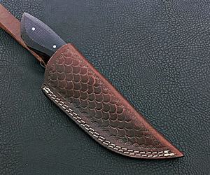 Beau couteau de Camping de chasse Sizzco en acier inoxydable, fait à la main, lame fixe forgée, cadeau pour lui, manche Micarta avec bois - Product Image 5