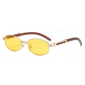 Gafas de Sol Retro Punk de Lujo con Marco Metálico, Elegantes sin Montura, Unisex, Lentes de PC con Protección UV400, Gris/Blanco/Amarillo/Azul - Product Image 5