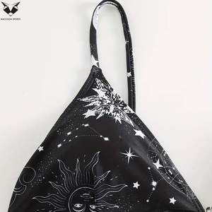 Service OEM ODM de qualité supérieure, imprimé par sublimation personnalisé avec motif soleil et lune noir et blanc, devant imprimé, éco-responsable, 2 pièces en spandex - Product Image 5