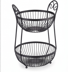 Paniers de rangement modernes en fil métallique avec poignées, forme circulaire, pour un rangement soigné, usage polyvalent, essentiels pour la cuisine - Product Image 6
