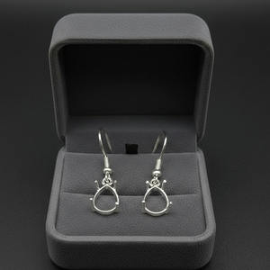 Pendientes de plata de ley 925 con forma de pera y 4 puntas, diseño abierto, de Jessica Creation, joyería moderna para cenizas o leche materna - Product Image 2