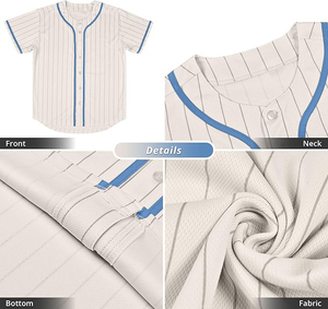Maillot de baseball unisexe en mélange de microfibres ultra doux, personnalisable, respirant, avec boutons sur le devant et manches courtes - Product Image 4