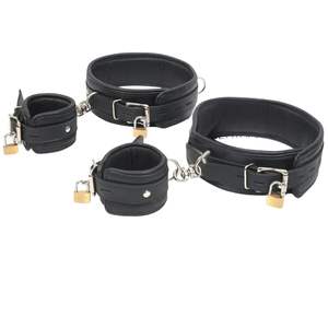Real Leather Wrist and Ankle Restraints with Soft Suede Interior - Product Image 1