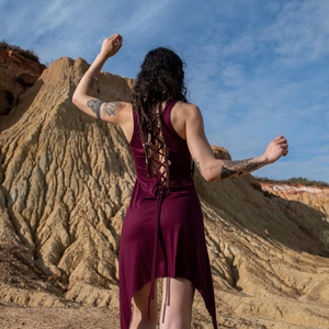 Vestido Mini Elven de Moda 2026 con Cordones y Espalda Descubierta, Estilo Bohemio de Rayón para Festival, Hada, Duendecillo, Atuendo de Fiesta de Verano para Mujer - Product Image 3