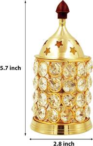 Brass Akhand Diya Oil Lamp with Crystal Matki Design | Traditional Brass Deepam for Puja <b>Mandir</b>, Diwali Decoration & Indian Hom - Product Image 2