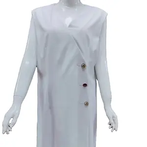 Vestido feminino de qualidade anti-rugas elegante vestido branco vestidos femininos de fábrica profissional