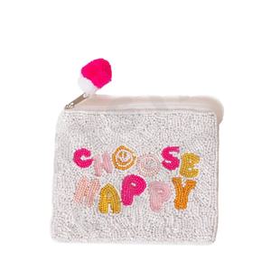 Choisissez le portefeuille de pochette à monnaie en perles de rocaille personnalisé Happy avec des caractéristiques d'accessoires à la mode beau porte-monnaie - Product Image 1