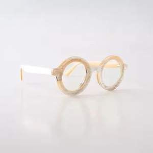 Genuine Natural Horn Handmade <b>Round</b> Matte Glasses <b>Frames</b> <b>Sunglasses</b> Black and white natural horn Men Women 100% Genuine Horn - Product Image 4