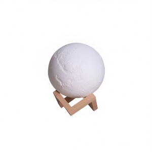 Moon Lamp Humidifier 3D LED Night <b>Light</b> With Wooden Stand For Bedroom Desk Decoration - Product Image 2