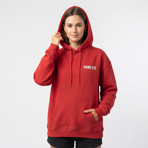 Sweat-shirt décontracté pour femme en coton, coupe oversize, épaules tombantes, couleur rouge unie, respirant, vêtement personnalisé - Product Image 4