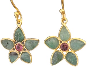 925 argent Sterling lunette pierres précieuses boucles d'oreilles pendantes femmes or Vermeil poire forme goutte bijoux - Product Image 1