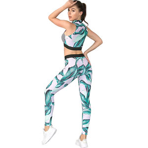 Workout Yoga Sets for Women Autumn <b>Pattern</b> Yoga <b>Leggings</b> with Sports Bra Breathable Plus Size From Pakistan - Product Image 3