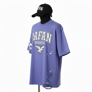 Camiseta Extra Grande para Mujer, Algodón Jersey Premium GSM, Suave y Transpirable, Impresión en Pantalla Morada, Logotipo Personalizado, Camisetas Extra Grandes de Algodón para Mujer - Product Image 4